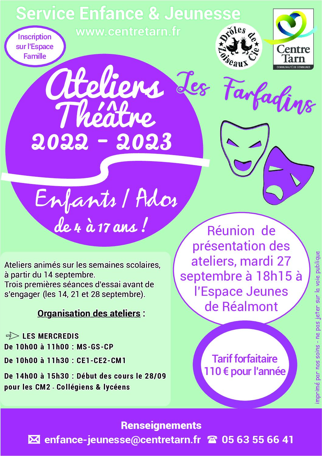 Ateliers théâtre 4-17 ans