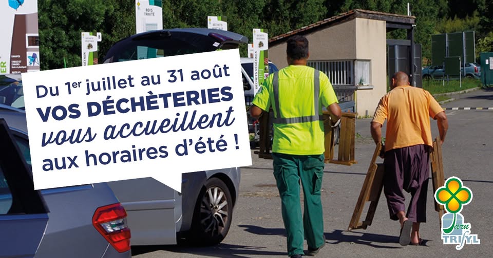 Déchèteries, passage aux horaires d’été